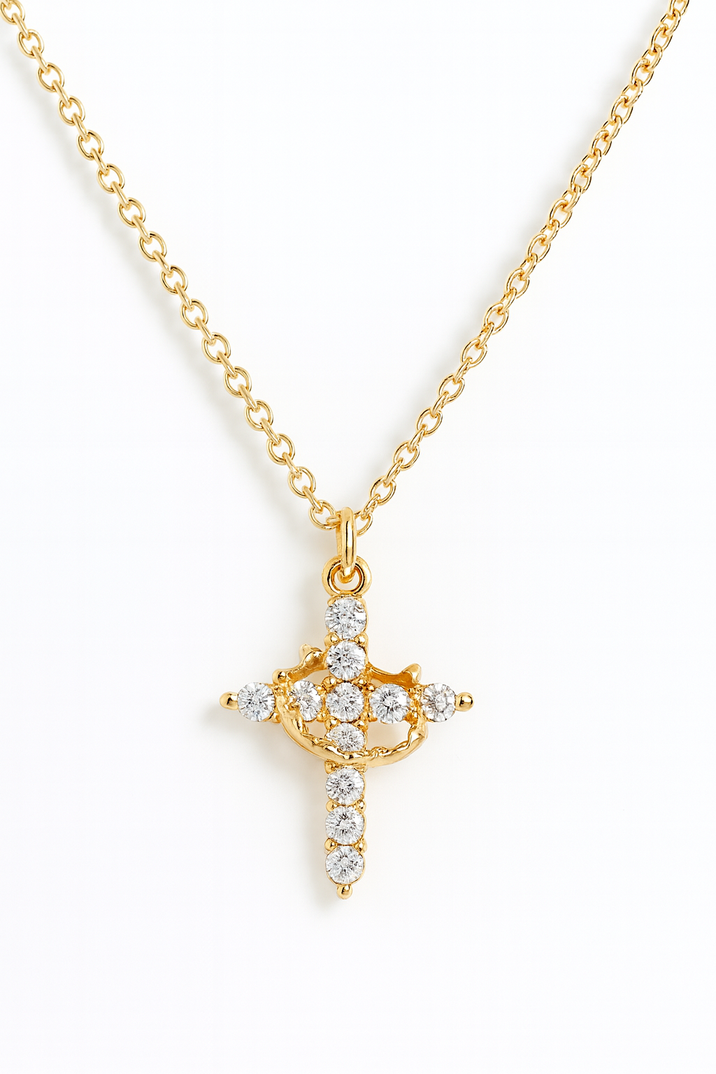 Crown cross necklace