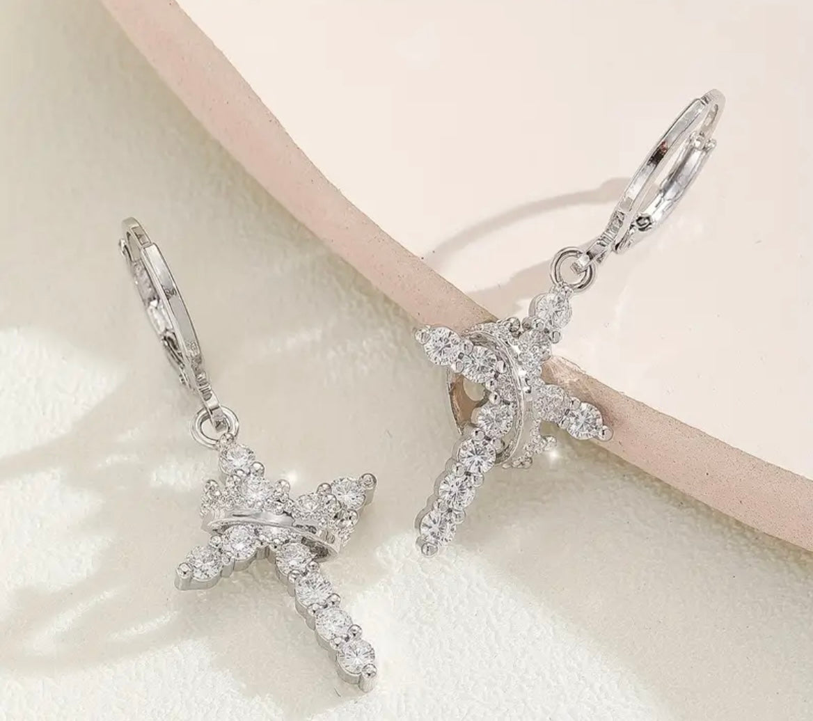 Crown Cross earrings